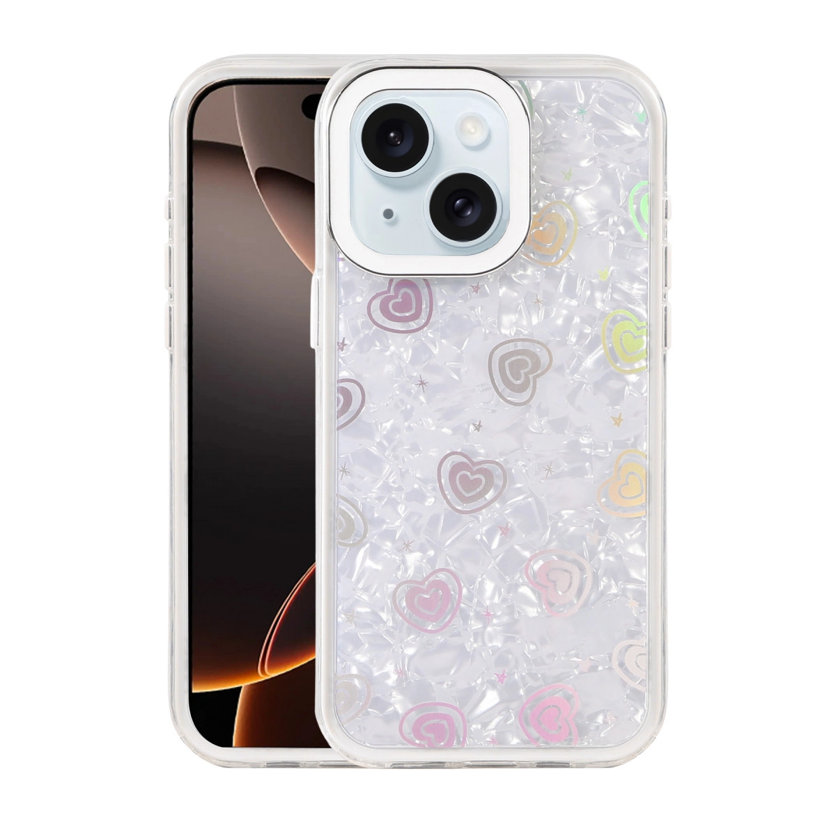 NEWFACE iPhone 14 Uyumlu Lumi Desenli Kapak Telefon Kılıfı Beyaz