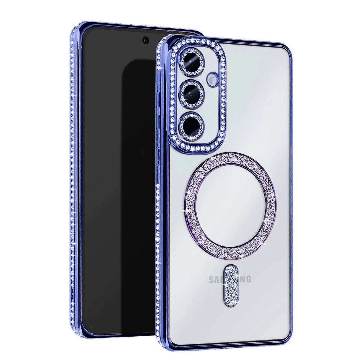 NEWFACE Samsung Galaxy S25 Uyumlu Joke Simli Magneticsafe Telefon Kılıfı Mavi