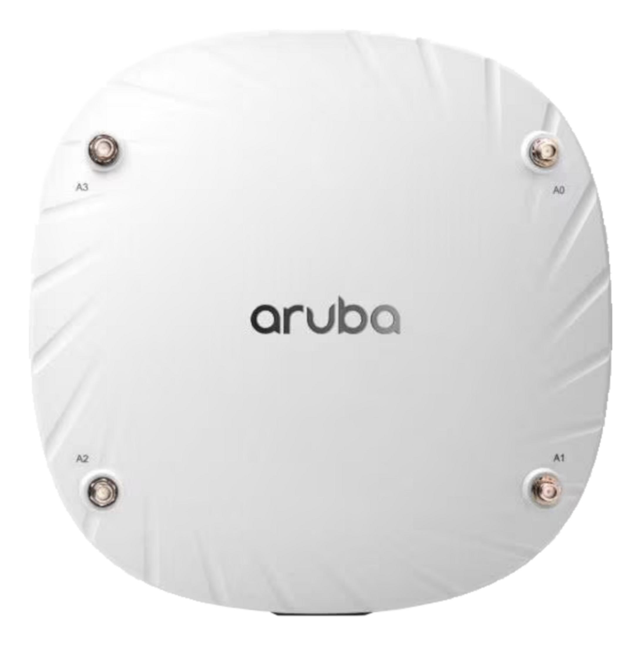 Biały punkt dostępowy sieci Aruba z czterema portami.