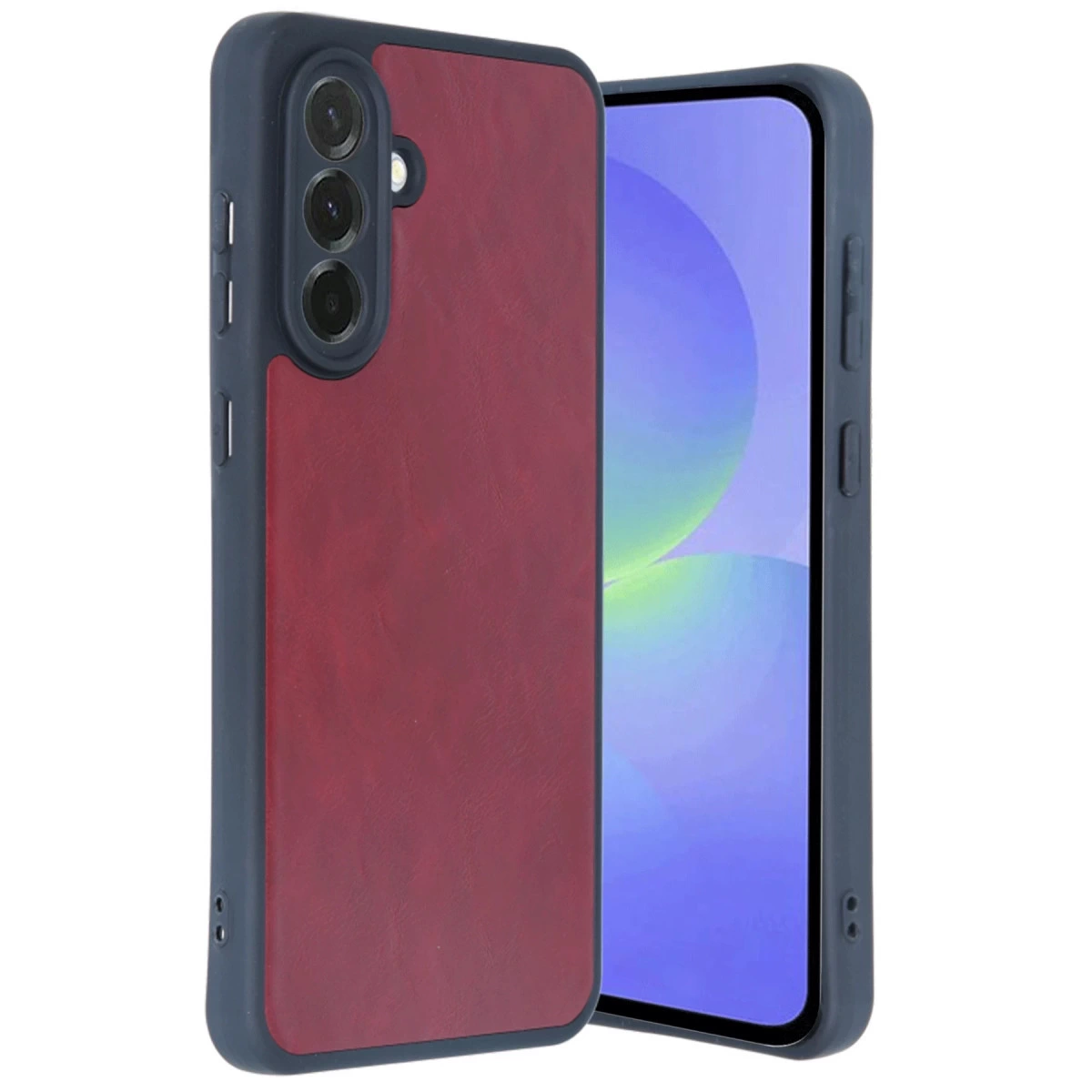 NEWFACE Samsung Galaxy A35 5G Uyumlu Aras Deri Kapak Telefon Kılıfı Bordo