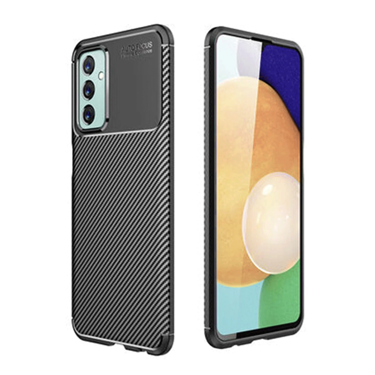 NEWFACE Samsung Galaxy M23 Uyumlu Auto Focus Karbon Kapak Telefon Kılıfı Siyah