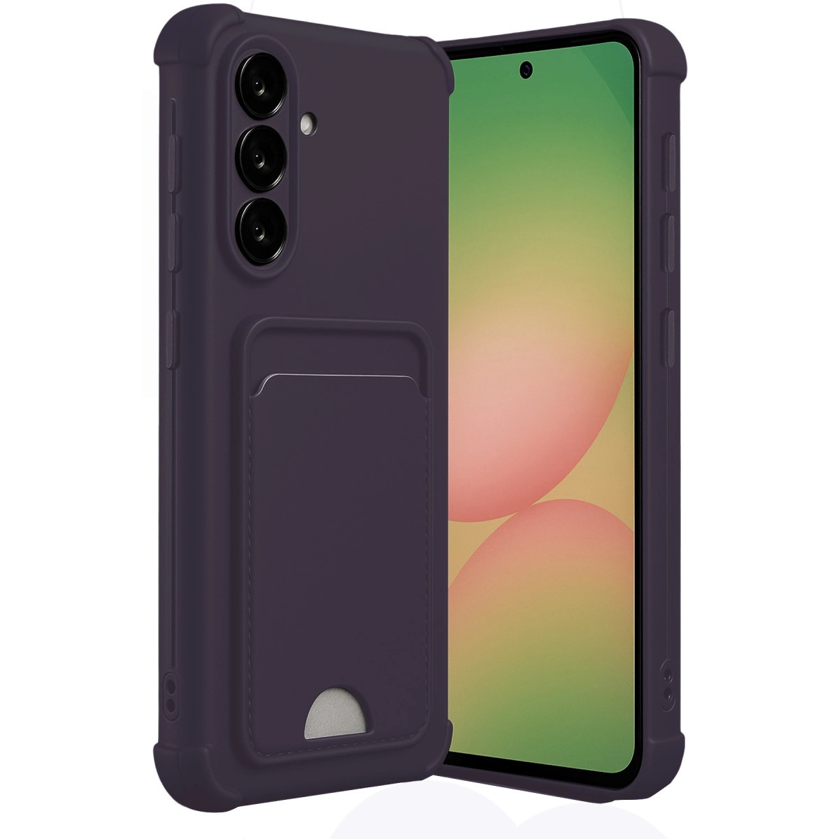 NEWFACE Samsung Galaxy A56 Uyumlu Kelvin Kartvizitli Silikon Telefon Kılıfı Derin Mor