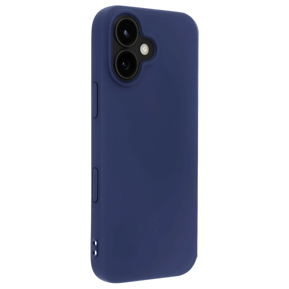 Arkada çift kamera kesimli lacivert telefon kılıfı.