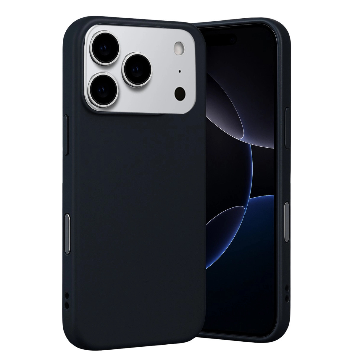 NEWFACE iPhone 17 Pro Max Uyumlu Nano İçi Kadife Silikon Telefon Kılıfı Siyah