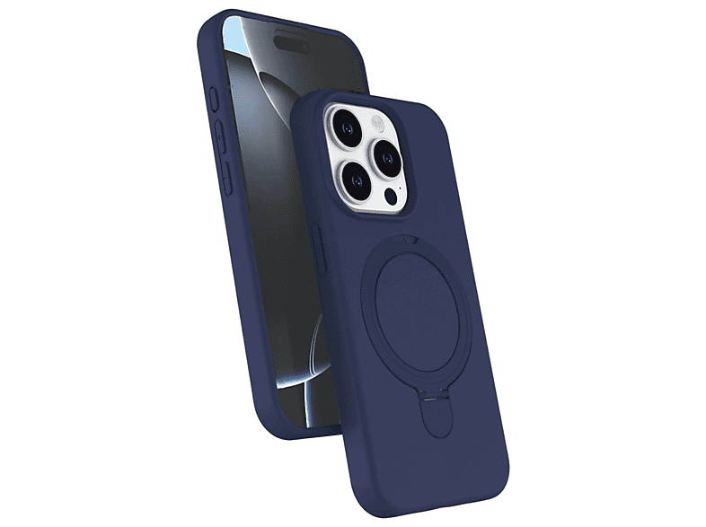 NEWFACE iPhone 15 Pro Max Uyumlu Regal Magsafe Standlı Kapak Telefon Kılıfı Lacivert