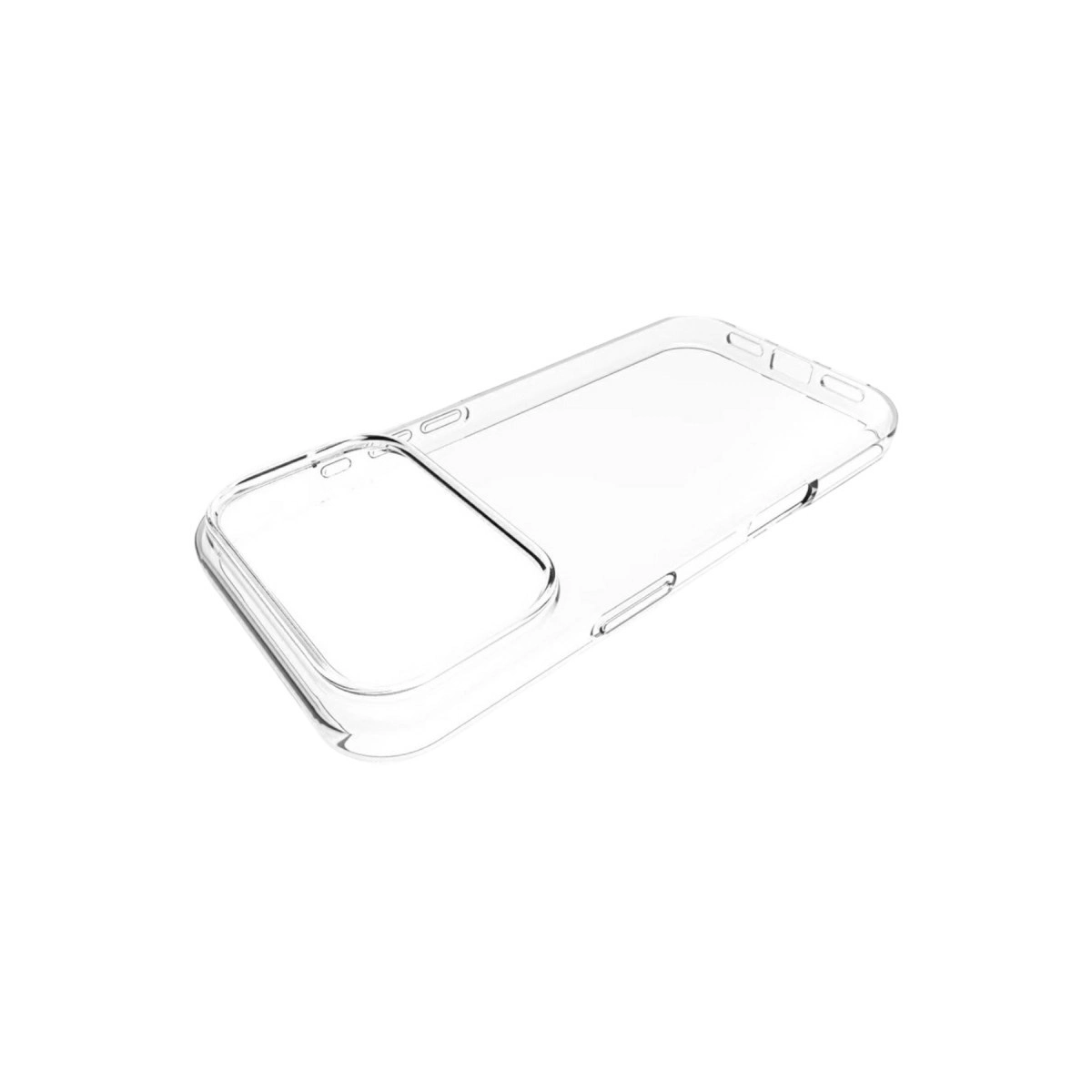 Kamera lensi kesimli şeffaf telefon kılıfı.
