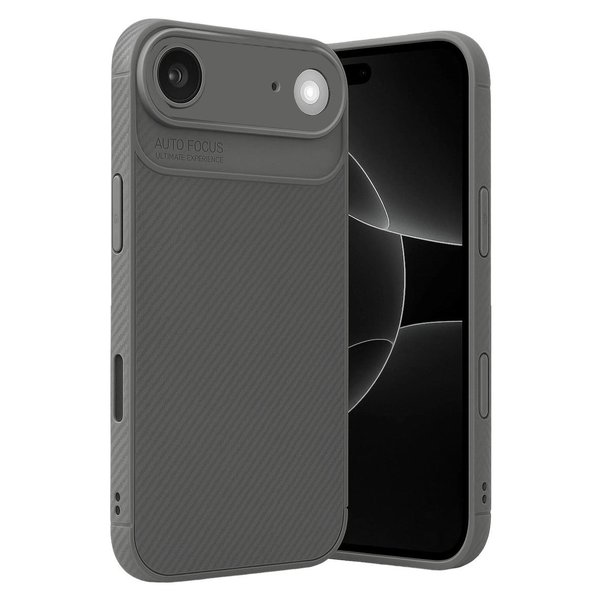 NEWFACE iPhone 17 Air Uyumlu Auto Focus Karbon Kapak Telefon Kılıfı Gri