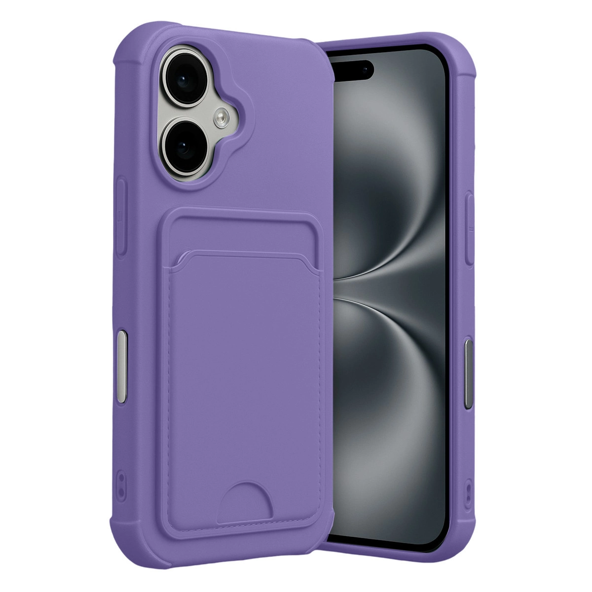 NEWFACE iPhone 17 Uyumlu Kelvin Kartvizitli Silikon Telefon Kılıfı Lila