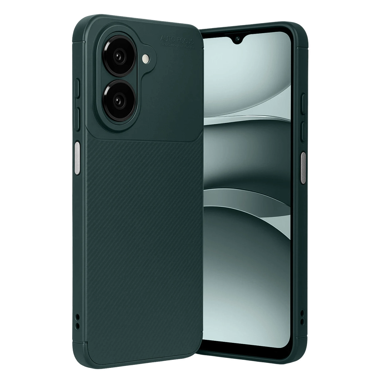 NEWFACE Samsung Galaxy A07 Uyumlu Auto Focus Karbon Kapak Telefon Kılıfı Koyu Yeşil