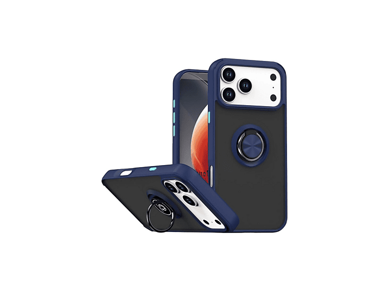 EVIMDEYOKYOK iPhone 17 Pro Max Uyumlu Montreal Yüzüklü Silikon Kapak Telefon Kılıfı Lacivert