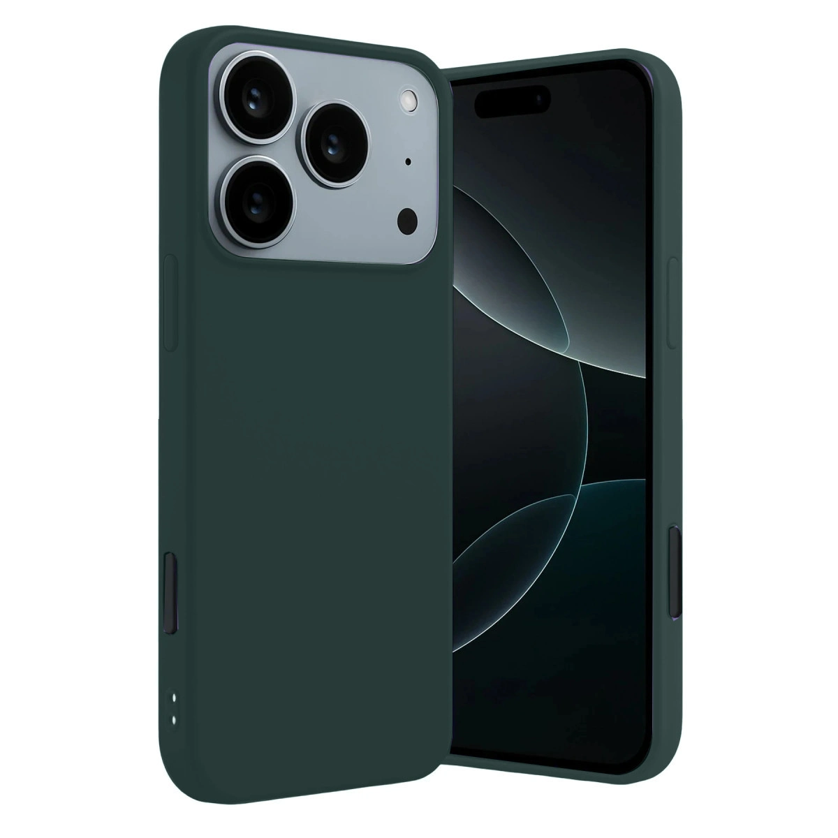 NEWFACE iPhone 17 Pro Max Uyumlu First Silikon Telefon Kılıfı Koyu Yeşil