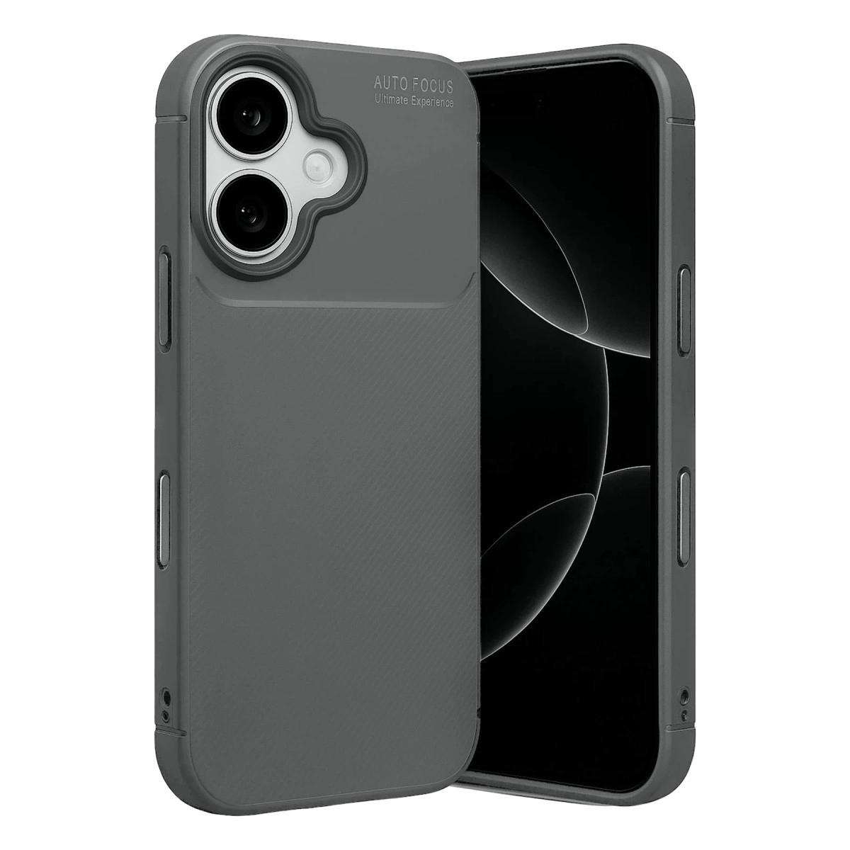 NEWFACE iPhone 17 Uyumlu Auto Focus Karbon Kapak Telefon Kılıfı Gri