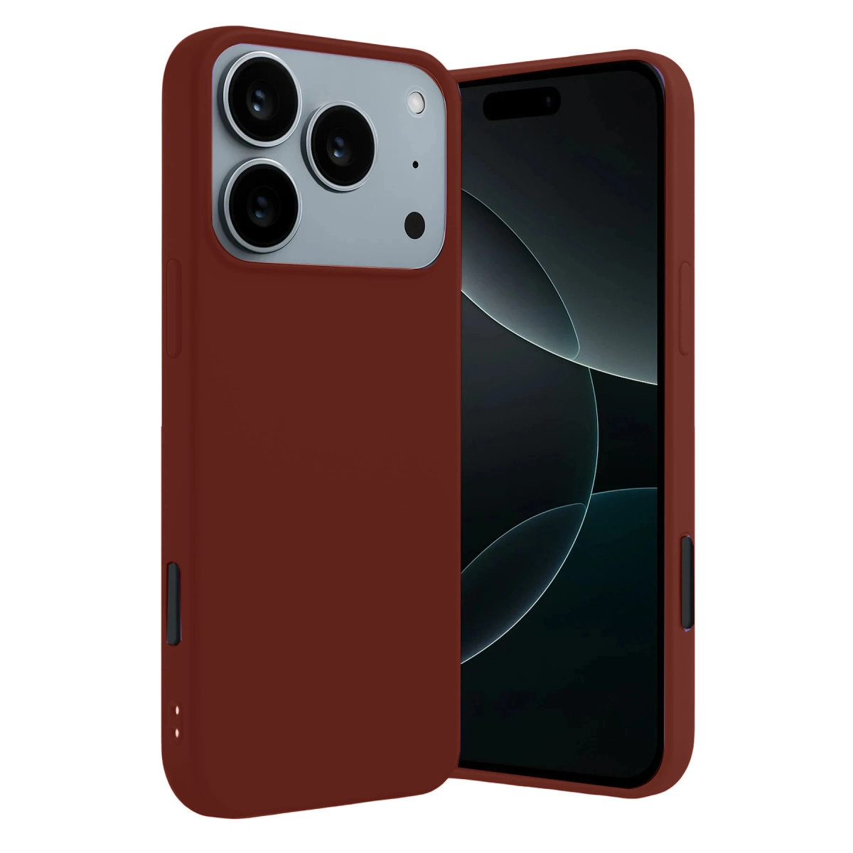 NEWFACE iPhone 17 Pro Uyumlu First Silikon Telefon Kılıfı Bordo