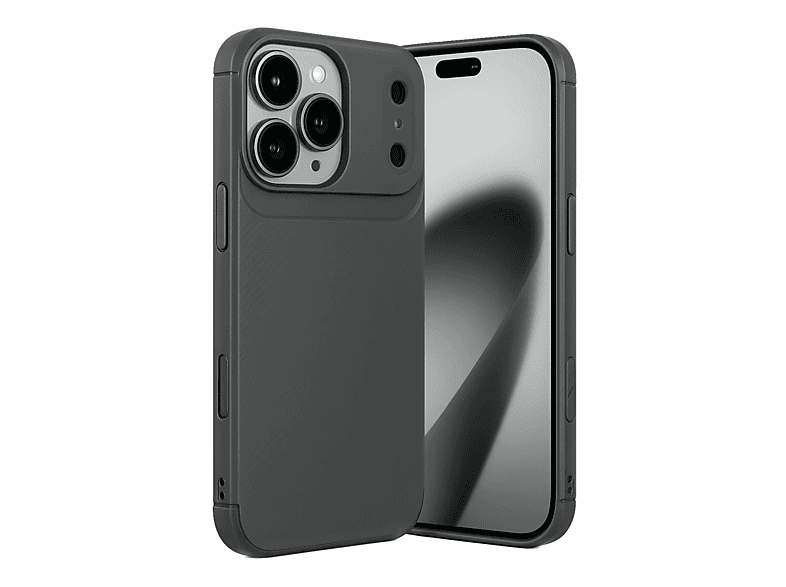 NEWFACE iPhone 17 Pro Max Uyumlu Auto Focus Karbon Kapak Telefon Kılıfı Gri
