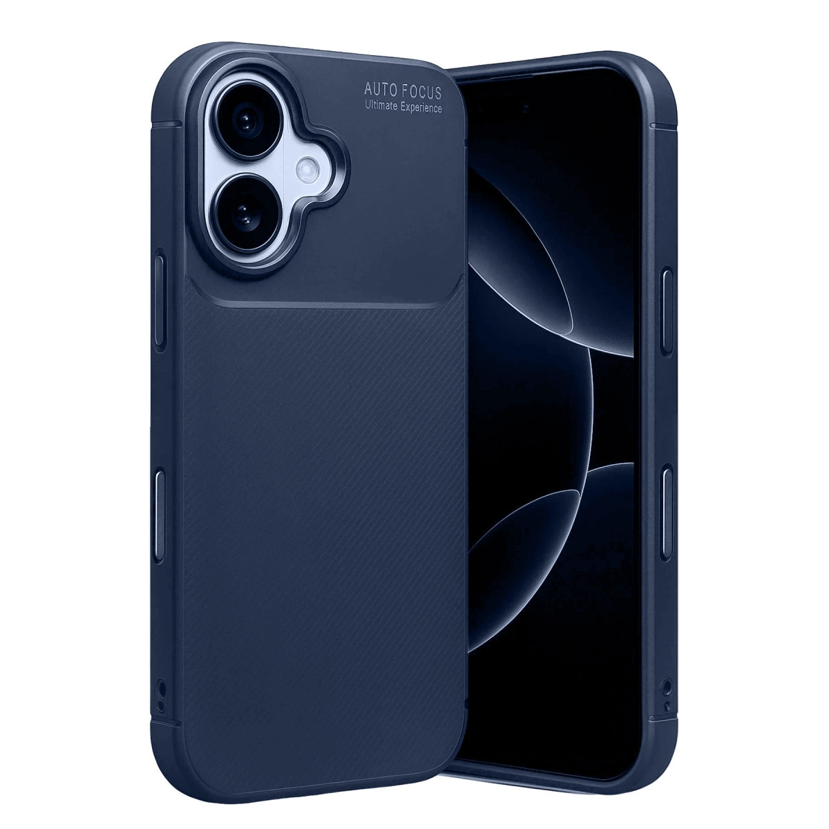 NEWFACE iPhone 17 Uyumlu Auto Focus Karbon Kapak Telefon Kılıfı Lacivert