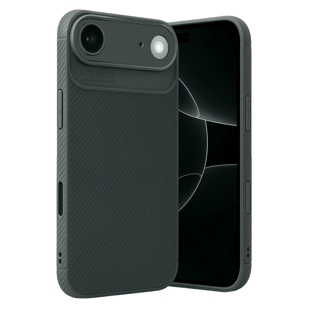 NEWFACE iPhone 17 Air Uyumlu Auto Focus Karbon Kapak Telefon Kılıfı Koyu Yeşil