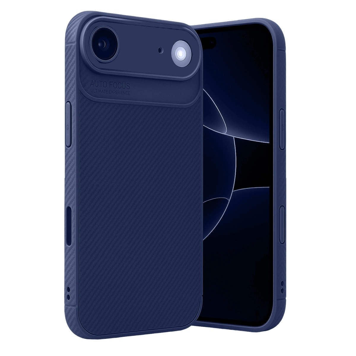 NEWFACE iPhone 17 Air Uyumlu Auto Focus Karbon Kapak Telefon Kılıfı Lacivert