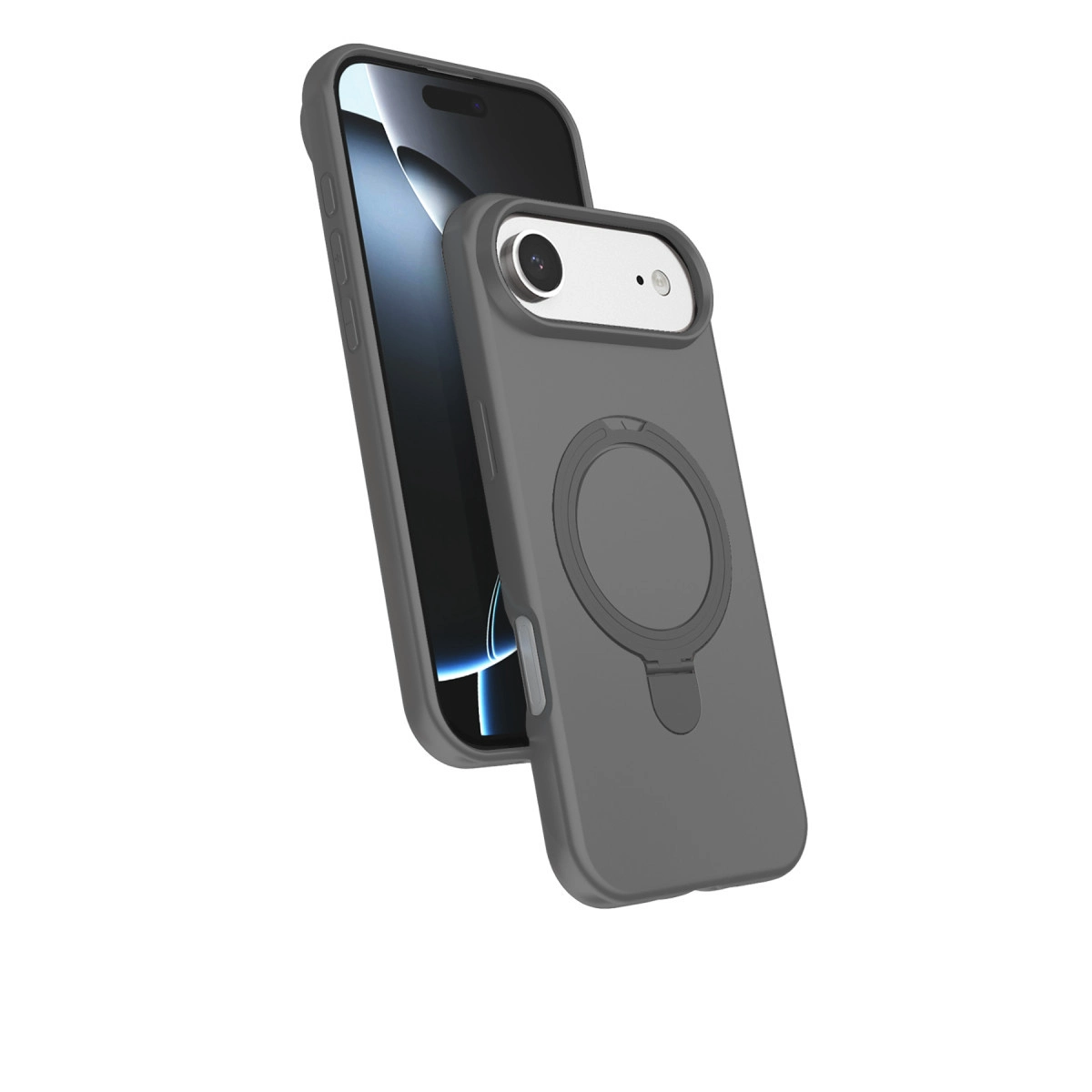 NEWFACE iPhone 17 Air Uyumlu Regal Magsafe Standlı Kapak Telefon Kılıfı Titan Gri