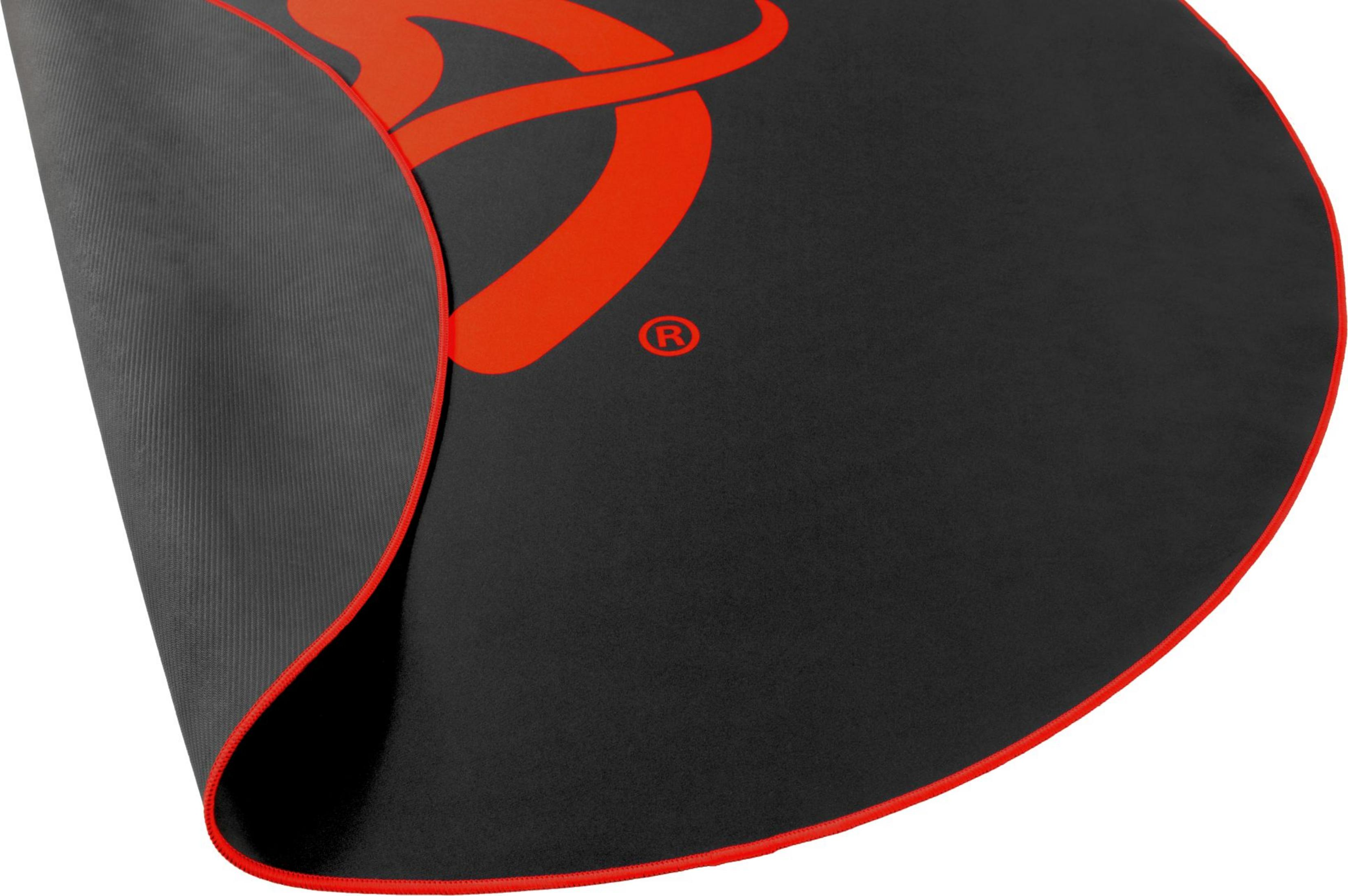 Cerchio nero con bordo rosso e logo. Il rovescio è grigio.