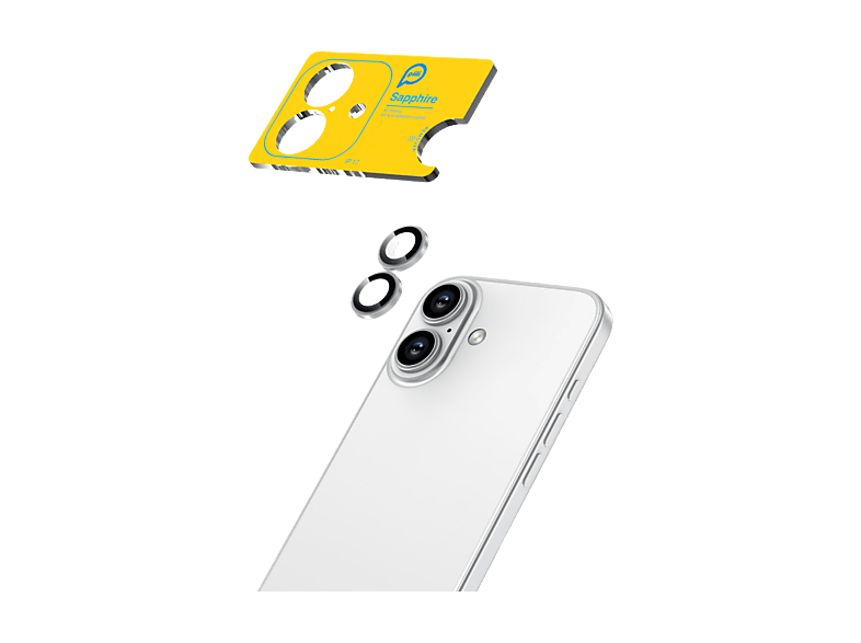 PIILI iPhone 17 Safir Gümüş Lens Koruyucu