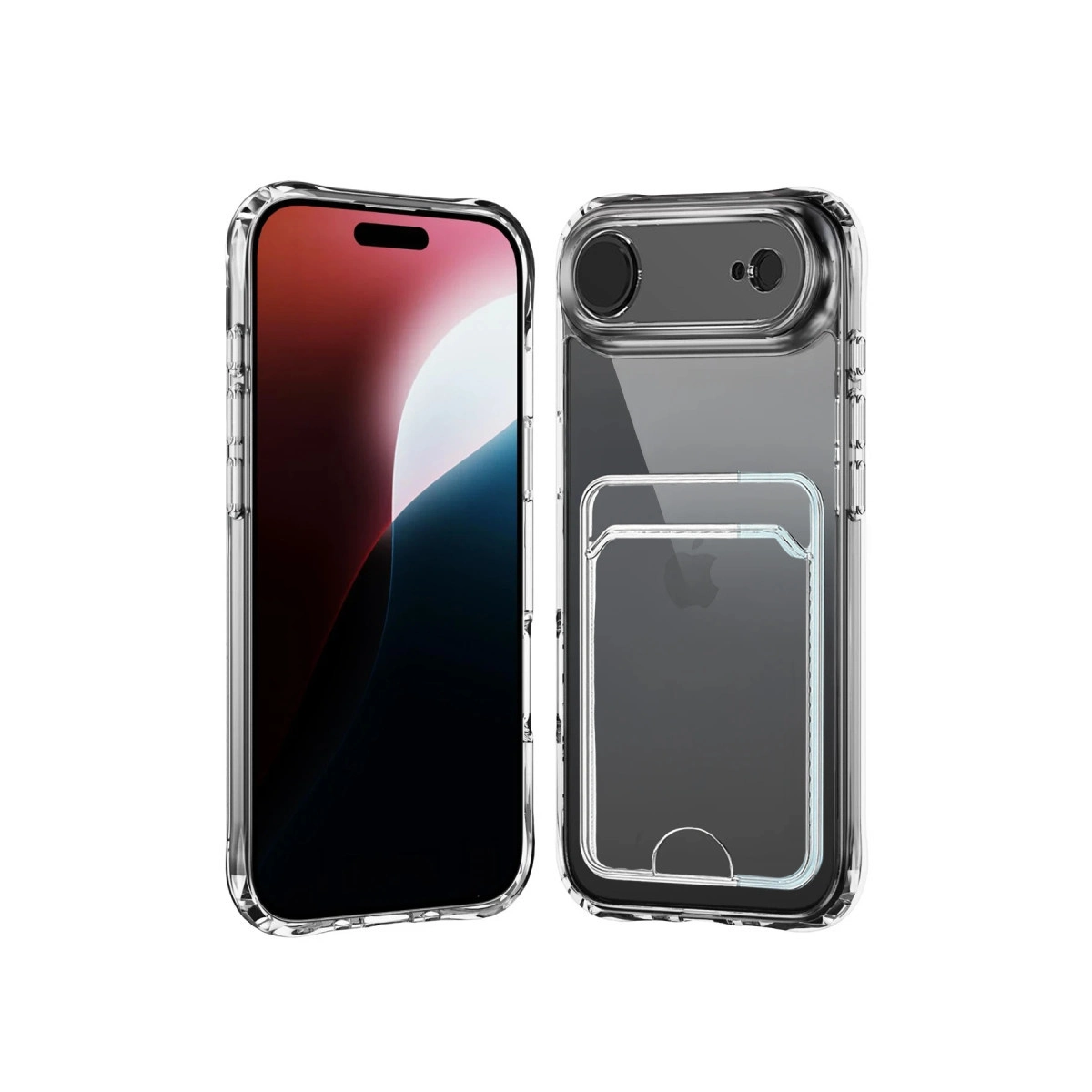 NEWFACE iPhone 17 Air Uyumlu Kart Şeffaf Silikon Telefon Kılıfı Şeffaf