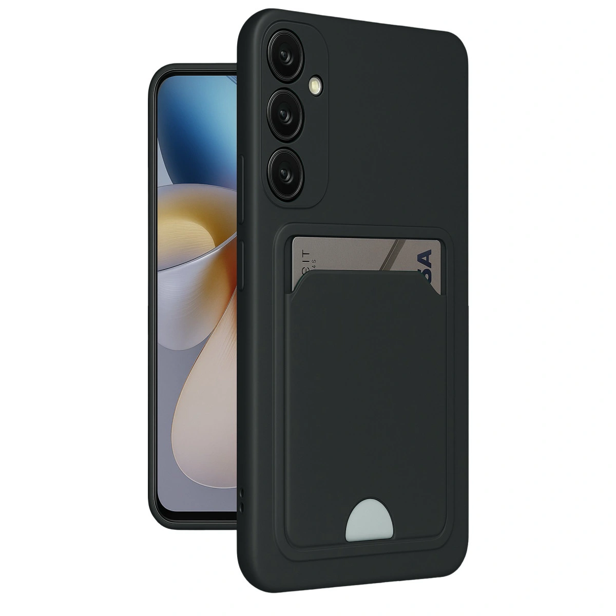 NEWFACE Samsung Galaxy A26 Uyumlu Kelvin Kartvizitli Silikon Telefon Kılıfı Siyah
