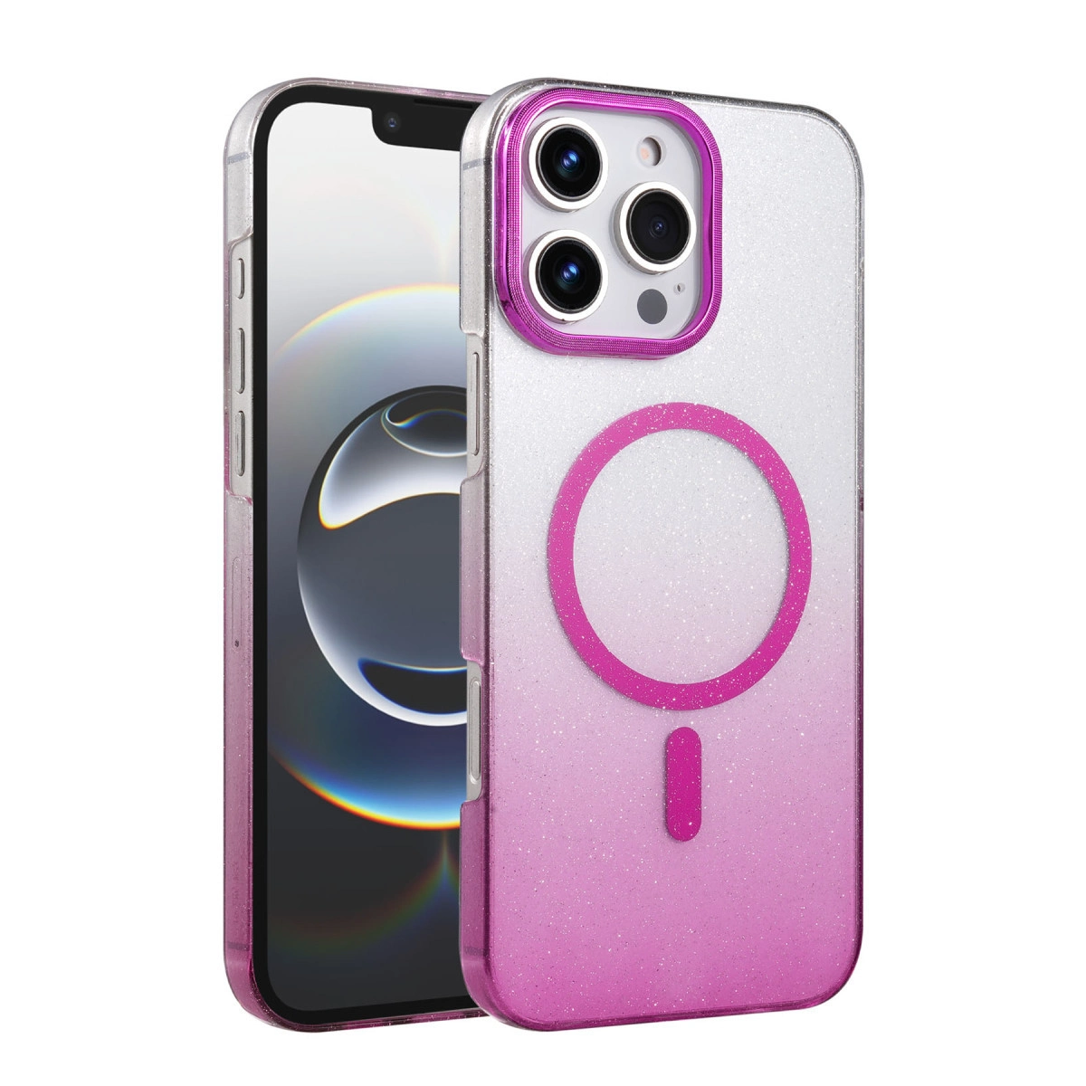 NEWFACE iPhone 16 Pro Uyumlu Glossy Magsafe Kapak Telefon Kılıfı Mor