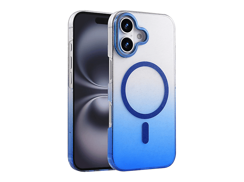 EVIMDEYOKYOK iPhone 16 Plus Uyumlu Glossy Magsafe Kapak Telefon Kılıfı Mavi