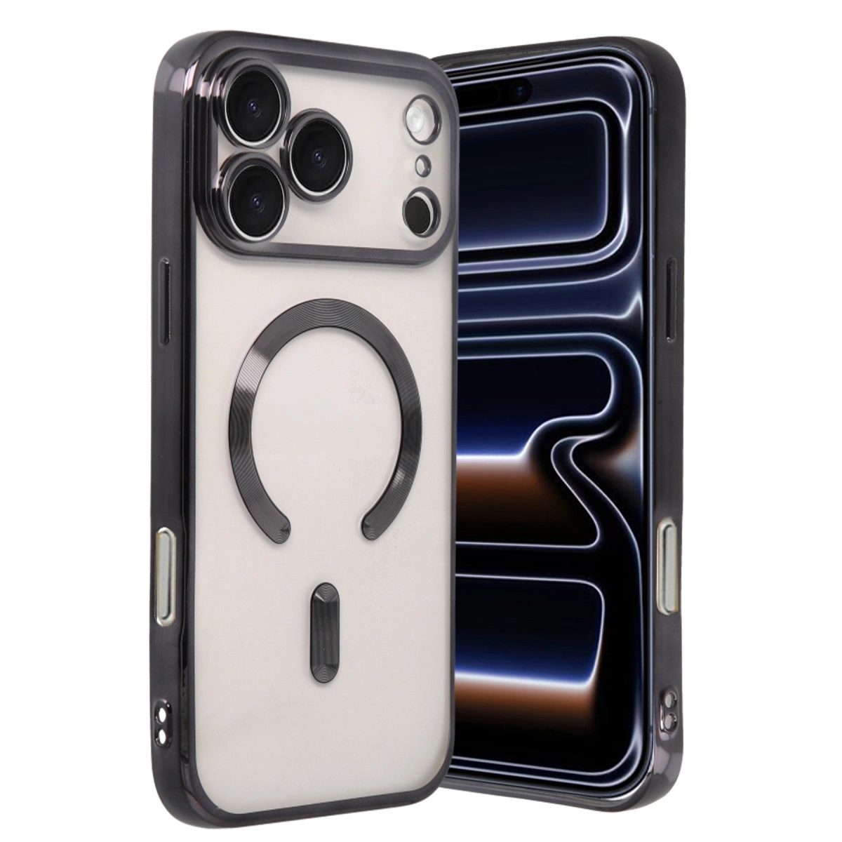 NEWFACE iPhone 17 Pro Max Uyumlu Kross Magneticsafe Kapak Telefon Kılıfı Siyah