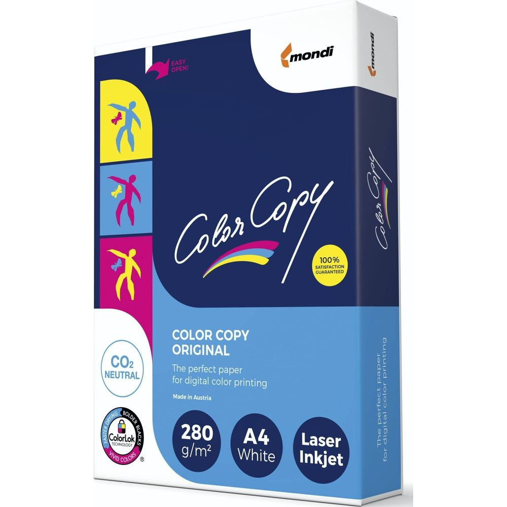 Opakowanie papieru Color Copy, A4, 280 g/m², biały. Logo Mondi na górze.
