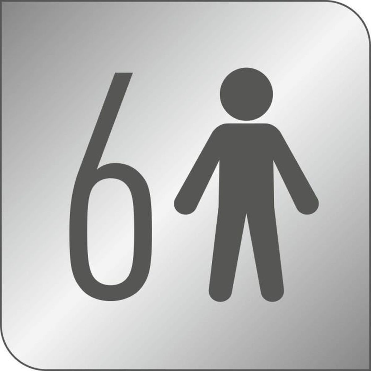 Symbol für 6 Personen auf grauem Hintergrund.