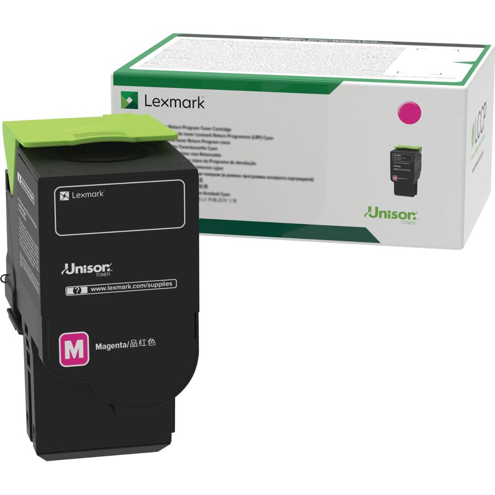 Toner Lexmark Magenta i opakowanie.