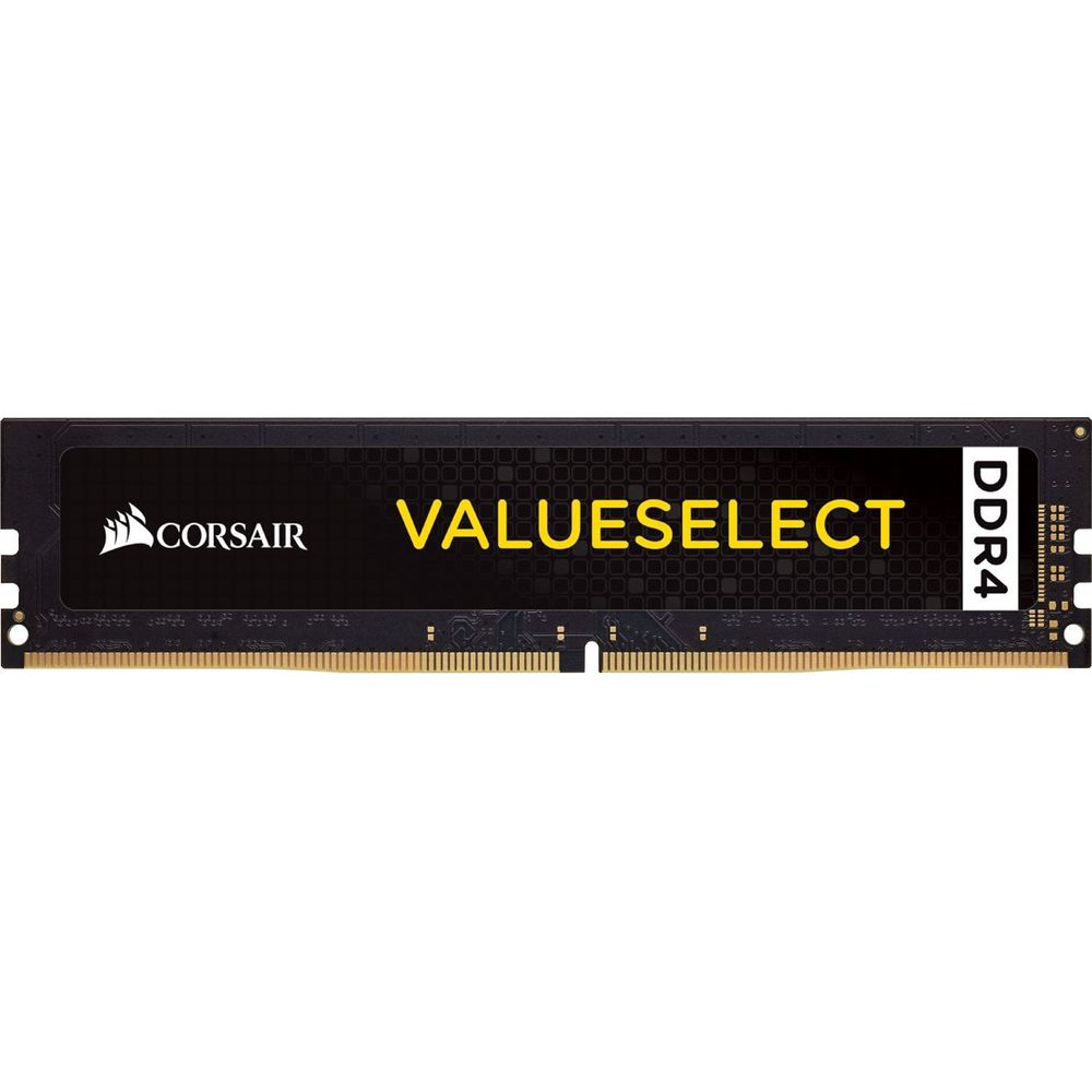 Czarny moduł RAM Corsair DDR4 z oznaczeniem VALUSELECT.