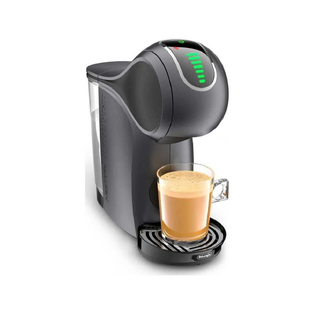 Szara ekspres do kawy z filiżanką kawy.