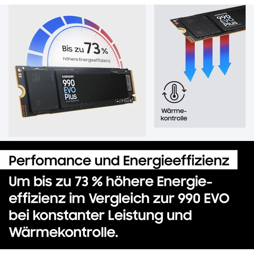 Dysk SSD Samsung 990 EVO Plus z wydajnością energetyczną i kontrolą ciepła.