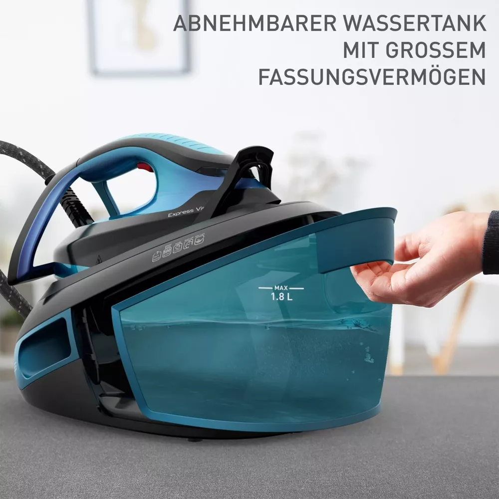 Réservoir d'eau amovible pour centrale vapeur, capacité 1,8 L.