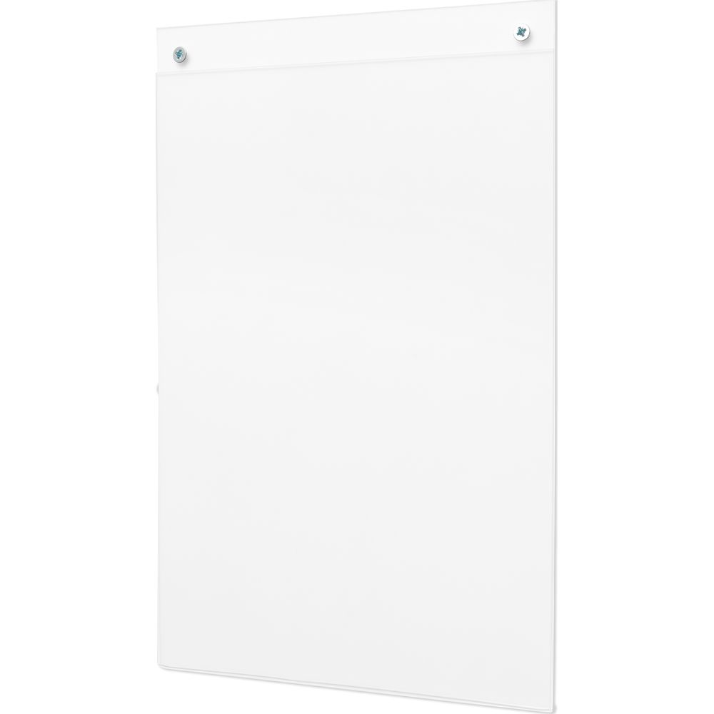 Un panneau rectangulaire en acrylique blanc fixé au mur.