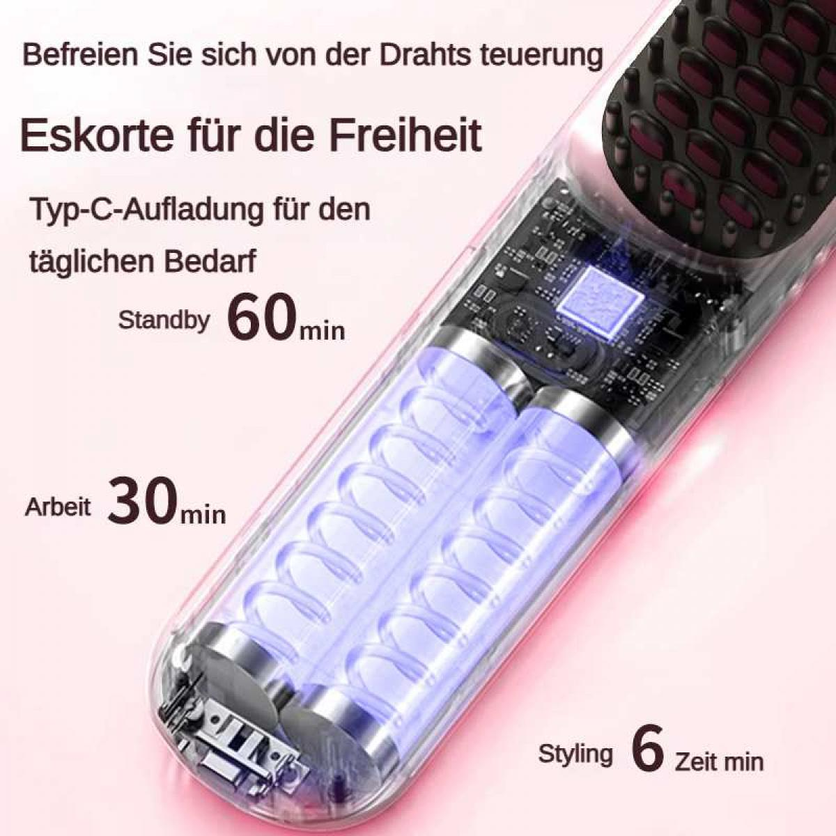 Kabelloser Haarglätter mit Typ-C-Aufladung, 60 Min. Standby, 30 Min. Arbeit.