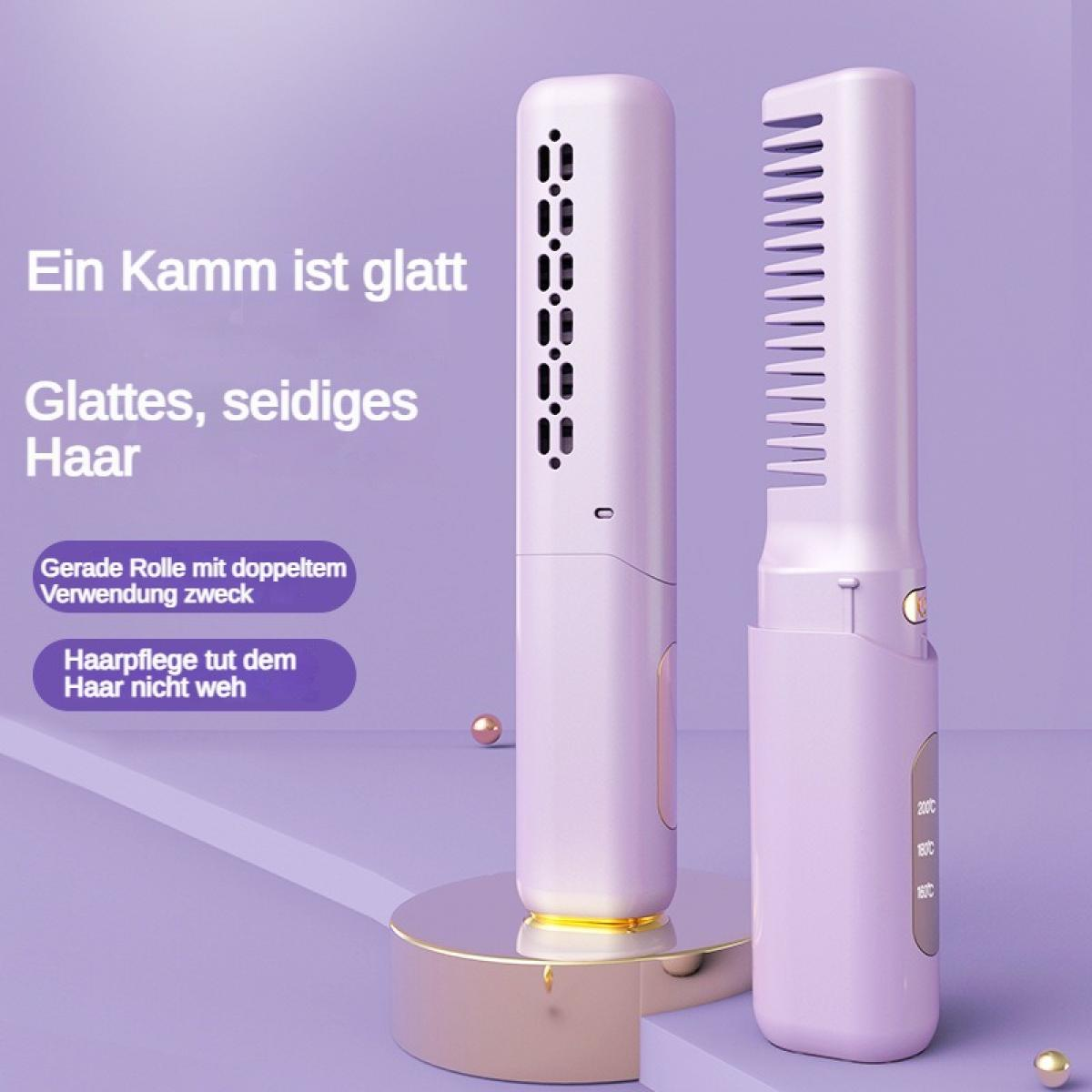 Zwei lila Haarkämme mit unterschiedlichen Zinken auf einem lila Hintergrund.