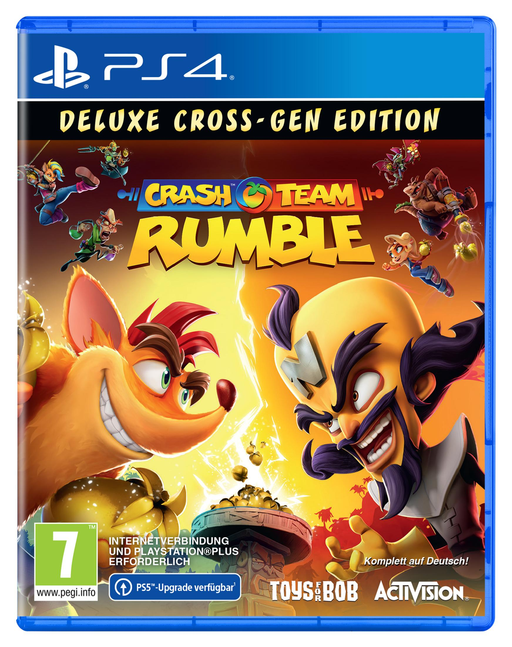 Copertina Crash Team Rumble Deluxe Edition con Crash e Cortex. Gioco PS4.