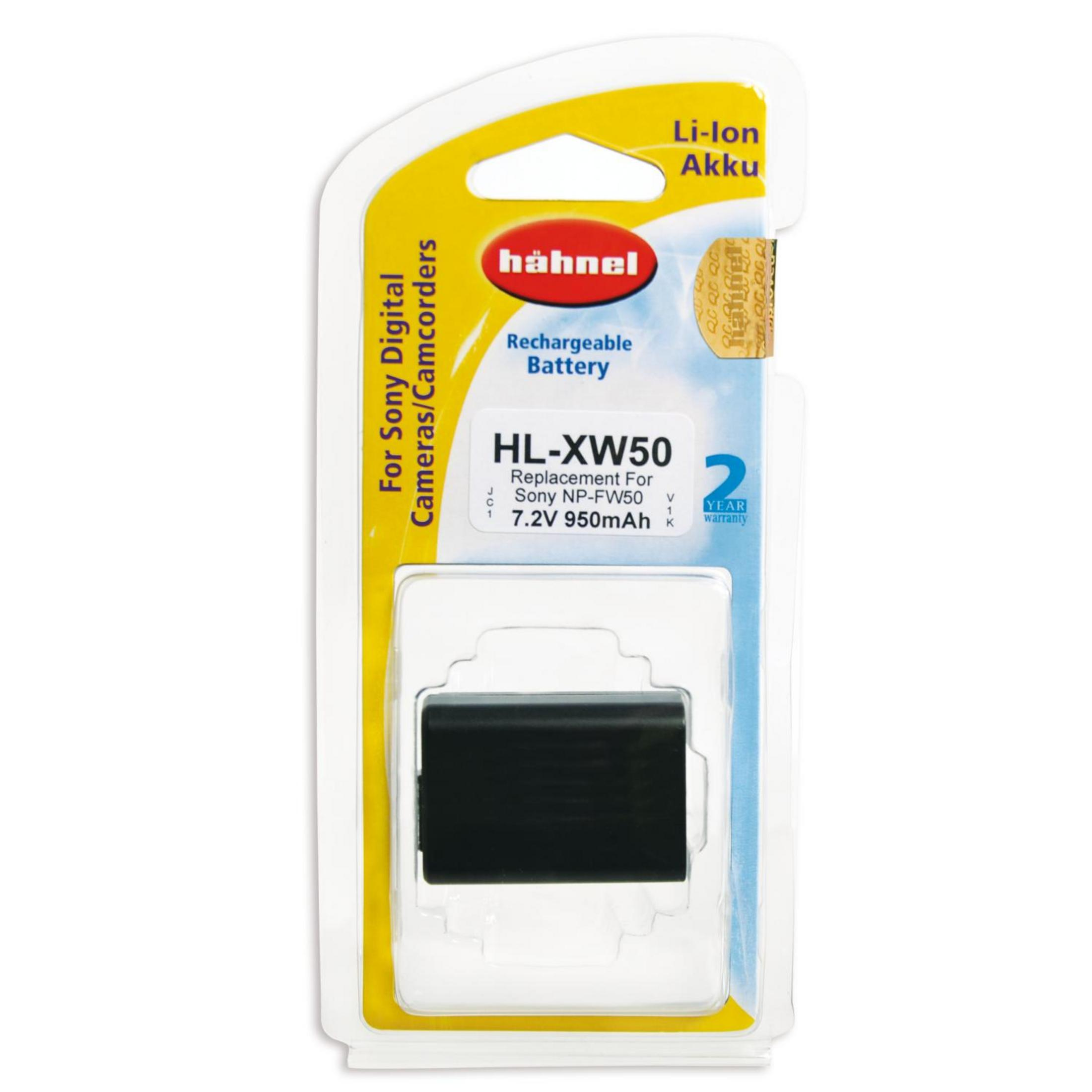 Hähnel Akku HL-XW50 für Sony Kameras, 7.2V 950mAh, wiederaufladbar.