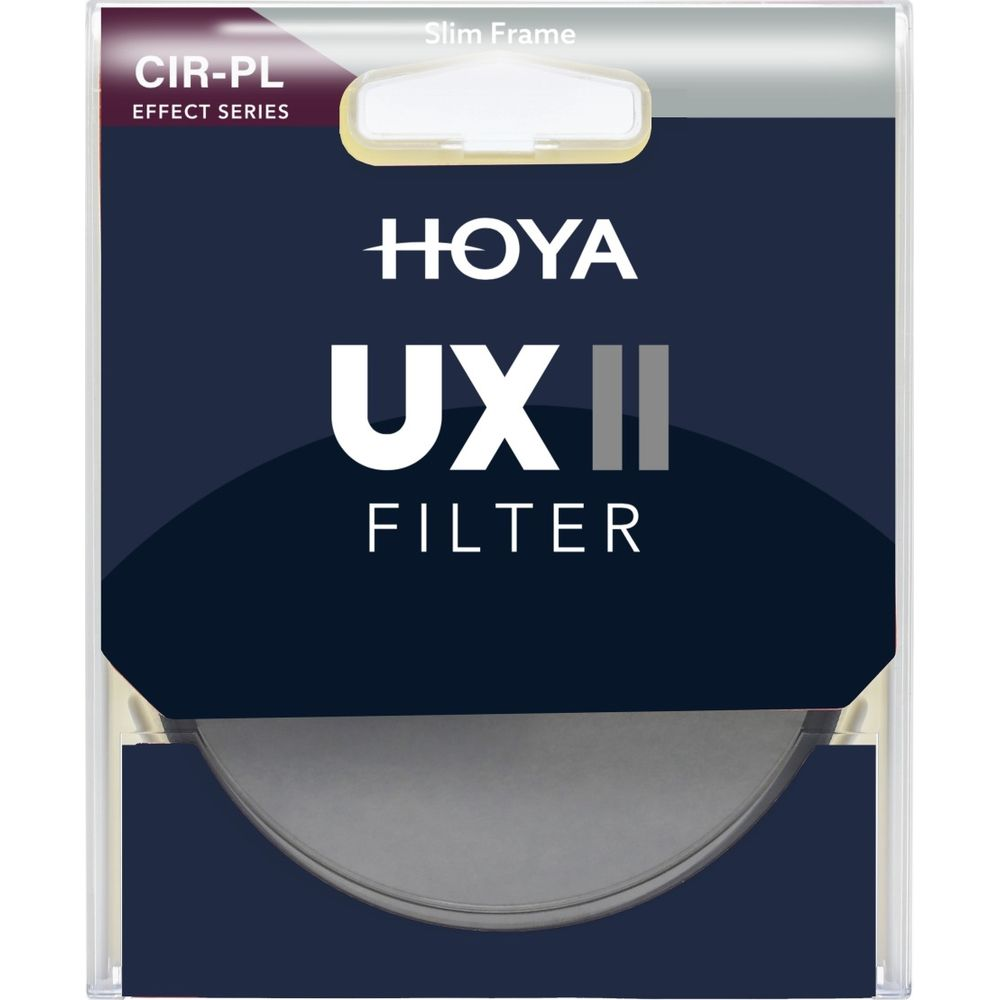 Verpackung eines Hoya UX II CIR-PL Slim Frame Objektivfilters.