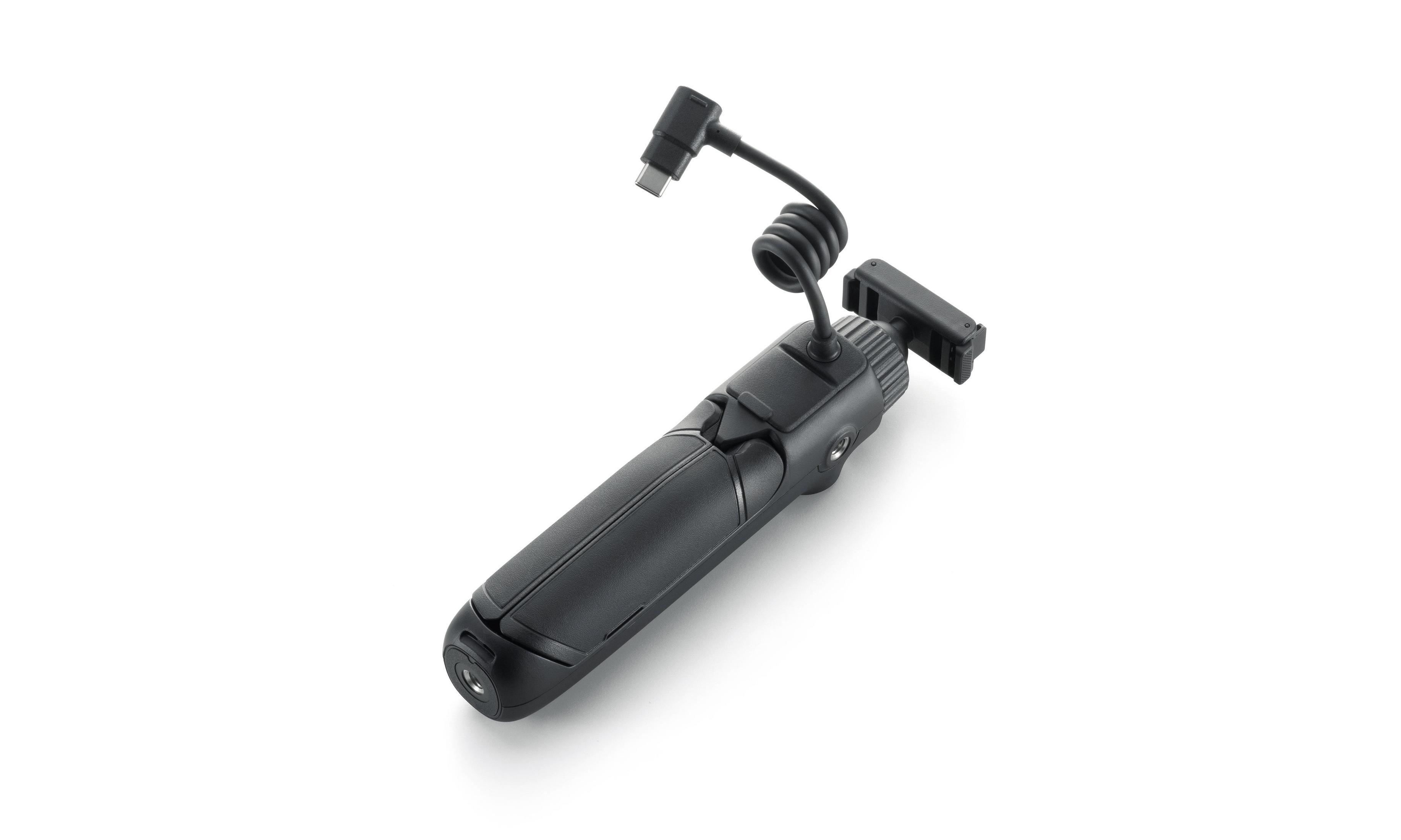 Mango extensible negro con cable y conector USB-C.