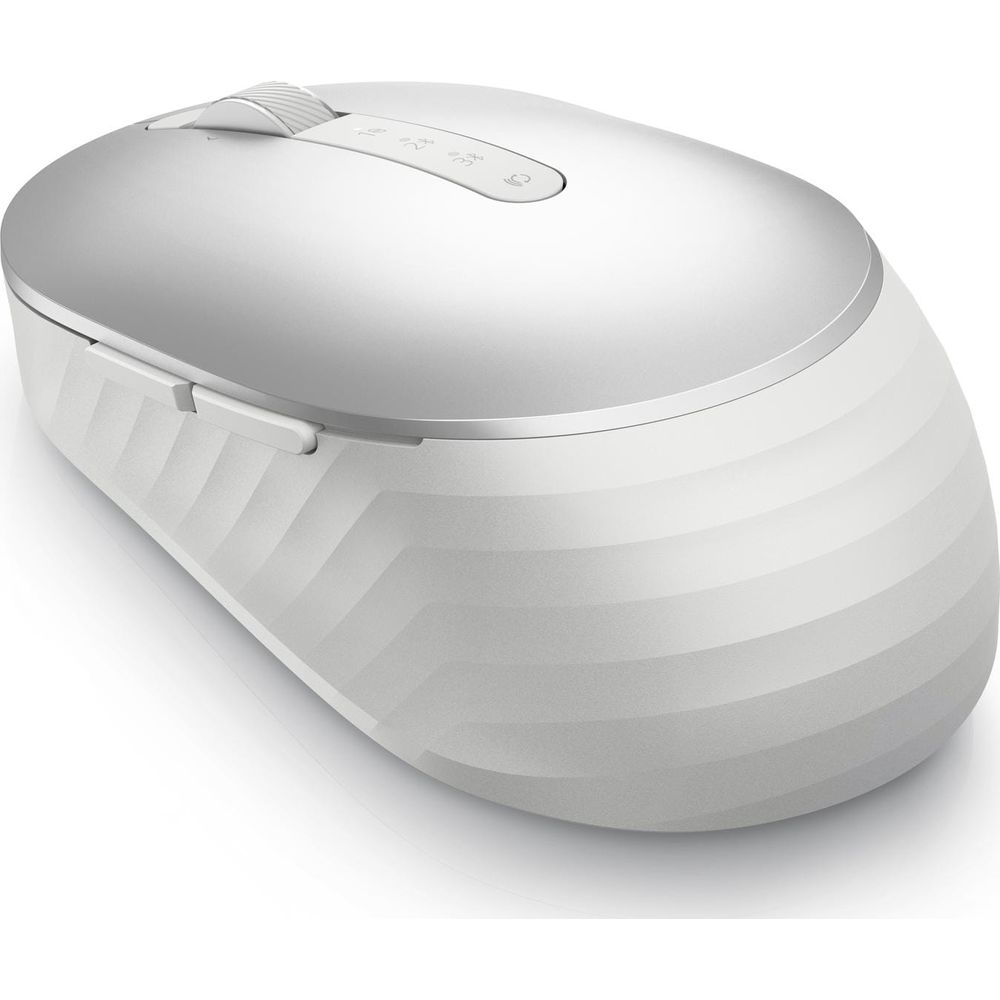 Biała mysz komputerowa z kółkiem przewijania i przyciskami DPI.