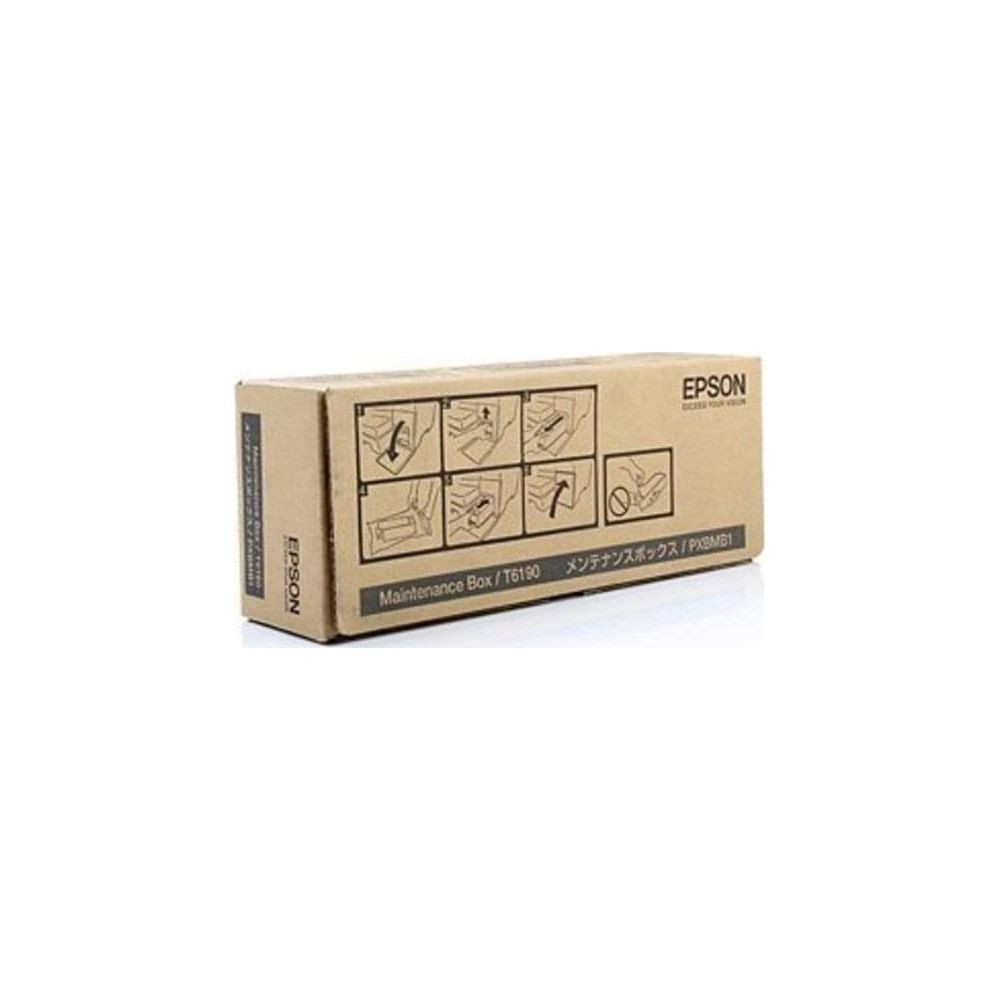 Epson Wartungsbox T6190 mit Installationsanleitung auf der Verpackung.
