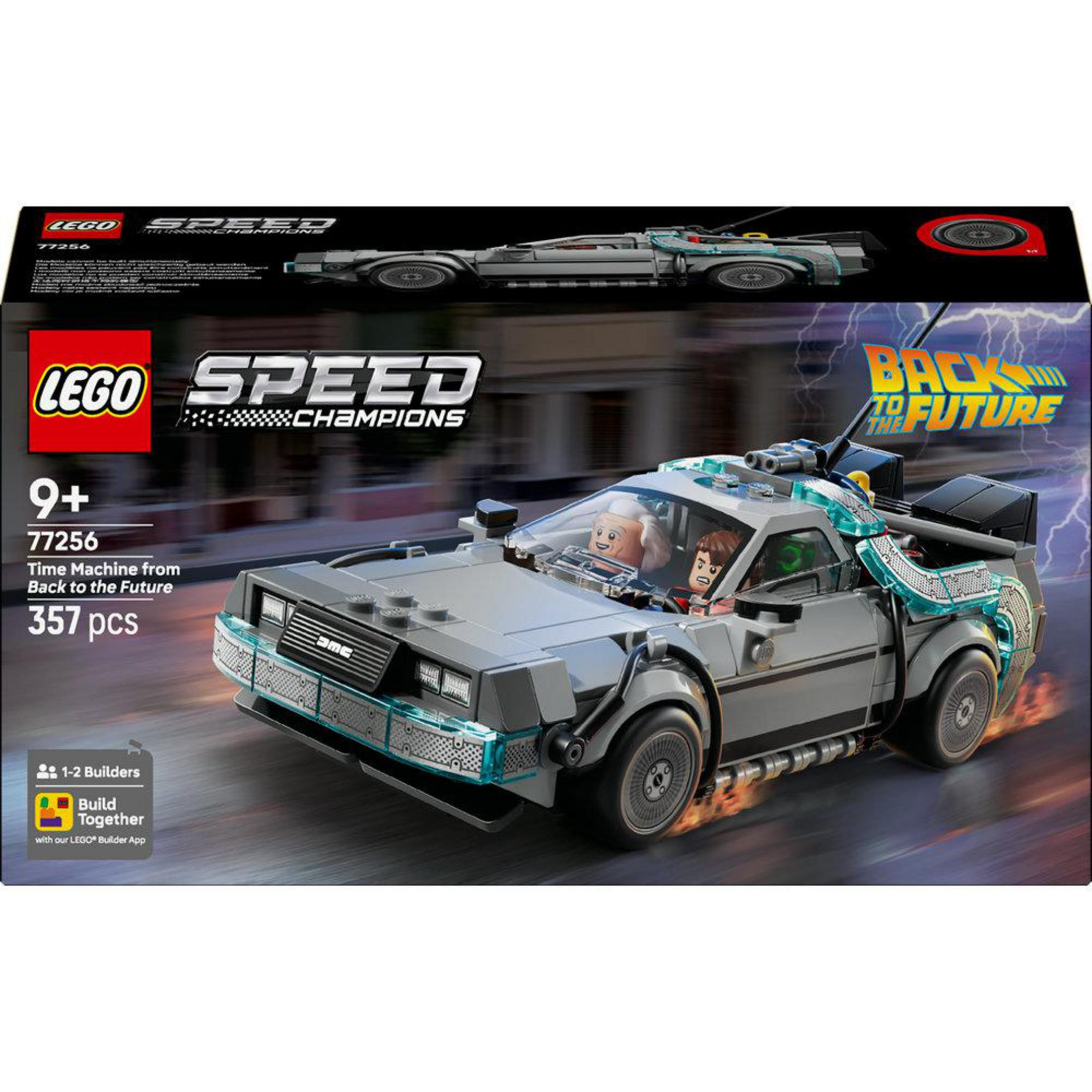 LEGO DeLorean Maszyna Czasu z Powrotu do Przyszłości z figurkami.
