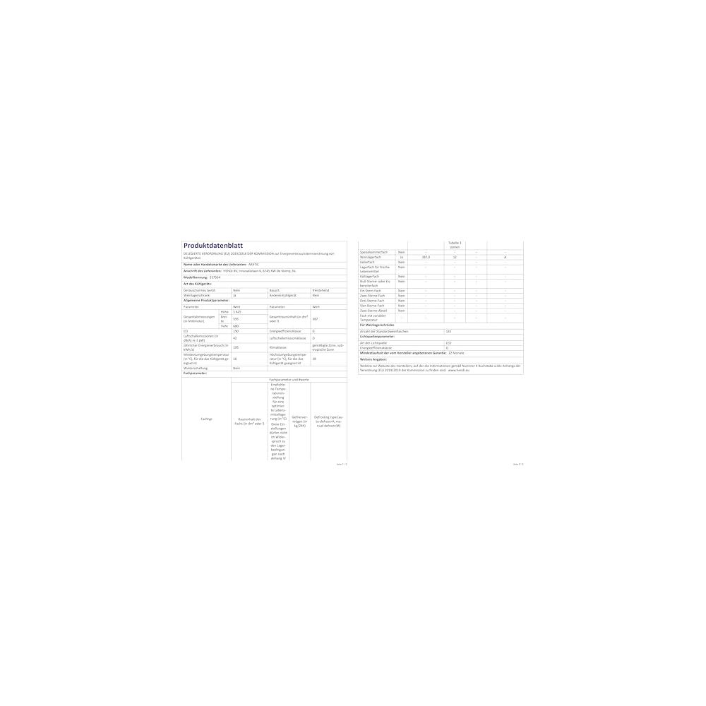 Scheda tecnica del prodotto con tabelle e dettagli tecnici di un dispositivo, incentrata sull'efficienza energetica.
