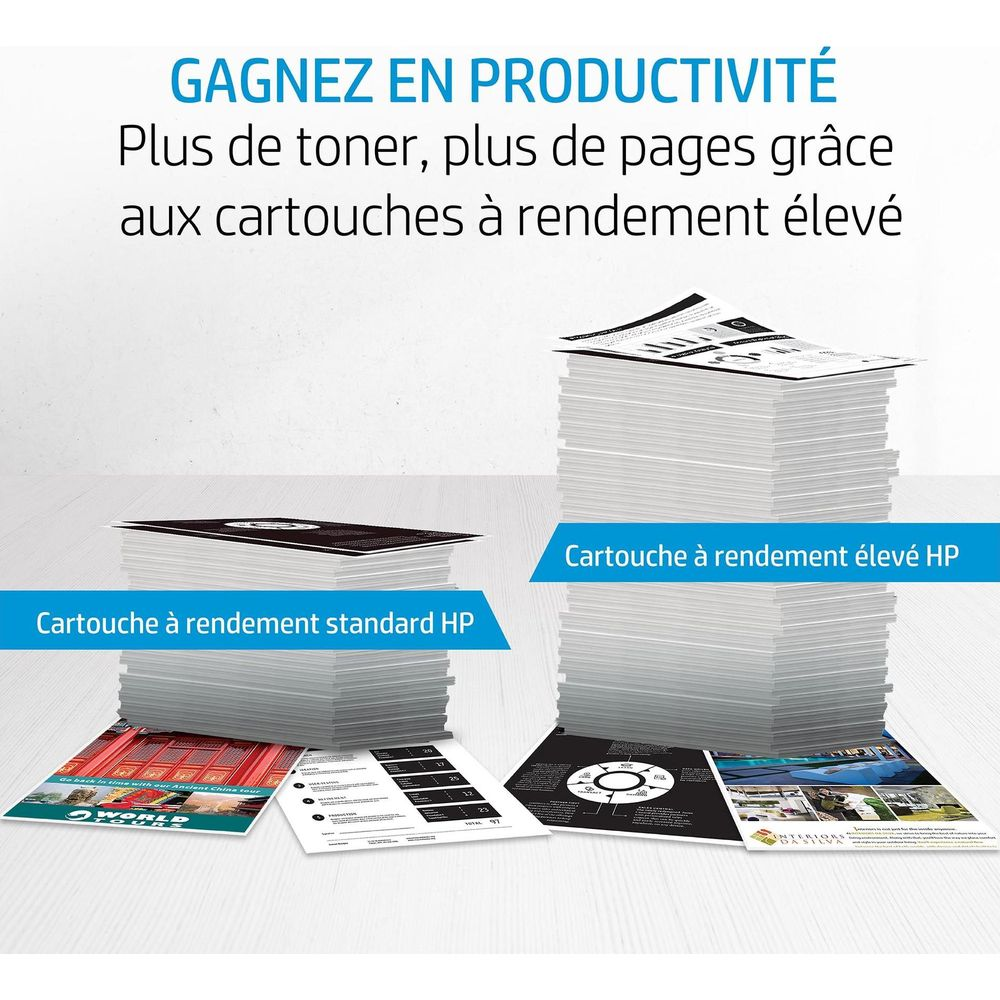 Dwa stosy papieru obok siebie, jeden wyższy od drugiego. Etykiety porównują.