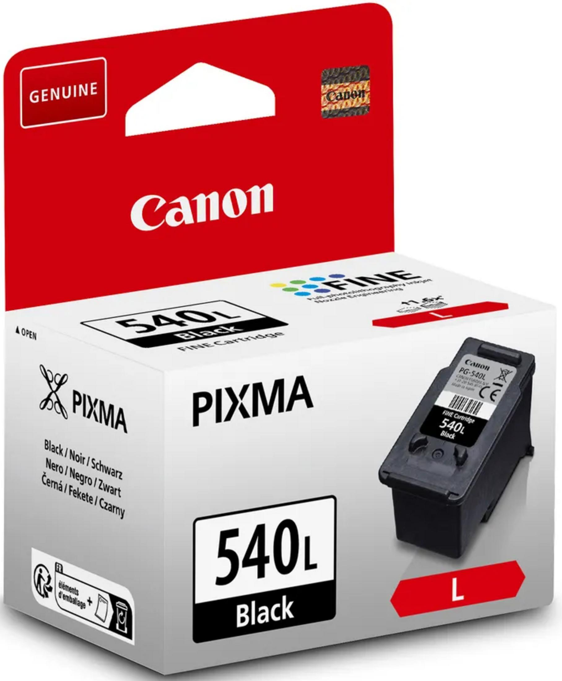 Czarny tusz Canon Pixma 540L. Opakowanie zawiera jeden czarny tusz.