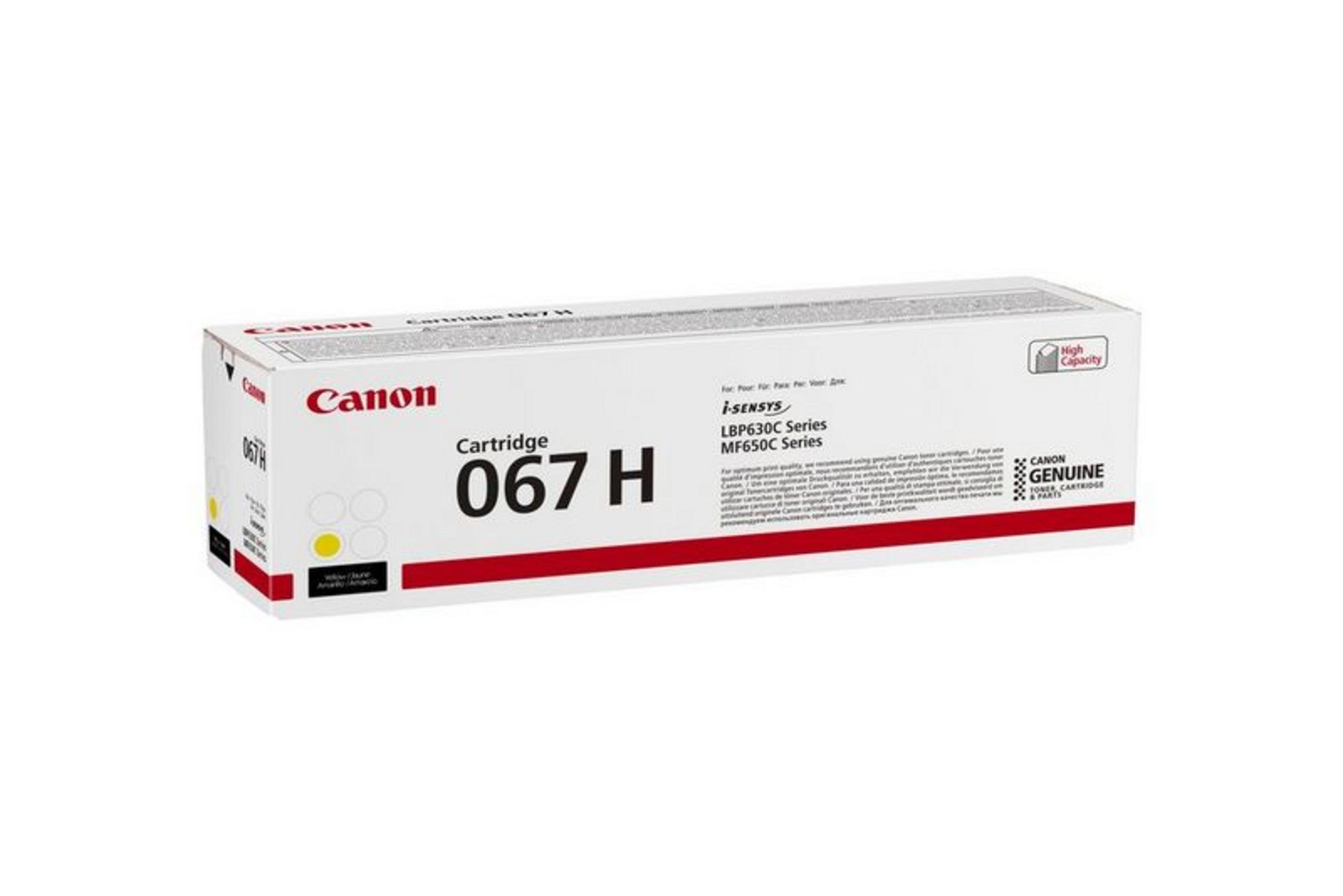 Żółty toner Canon 067H do serii i-SENSYS LBP630C/MF650C.